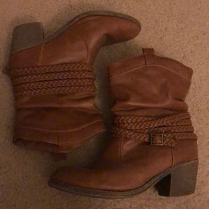 Torrid slouchy brown boots with heel 8W